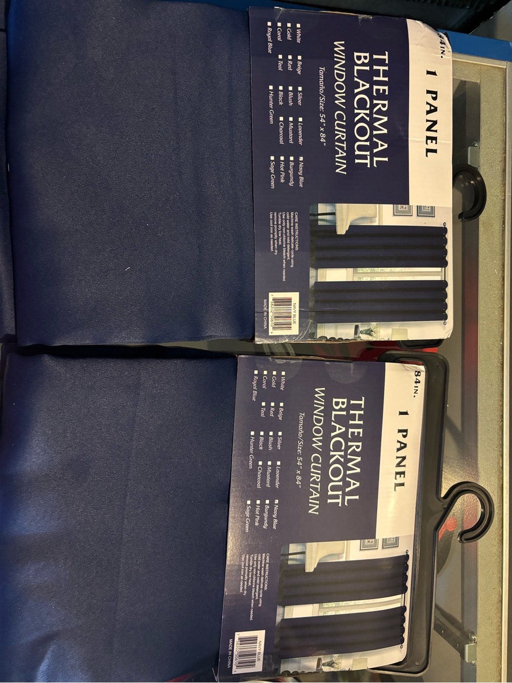 Thermal Blackout Window Curtain Panel in Navy Blue - 2 Pack